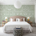 Floral Mood Green Mural Wallpaper - Neutral Tone - room preview 04