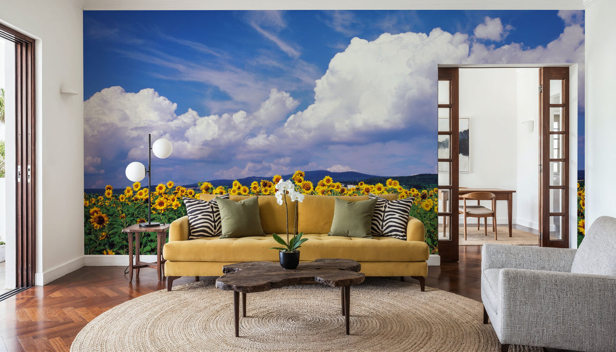 Sunflower Symphony Mural Wallpaper - room preview 04