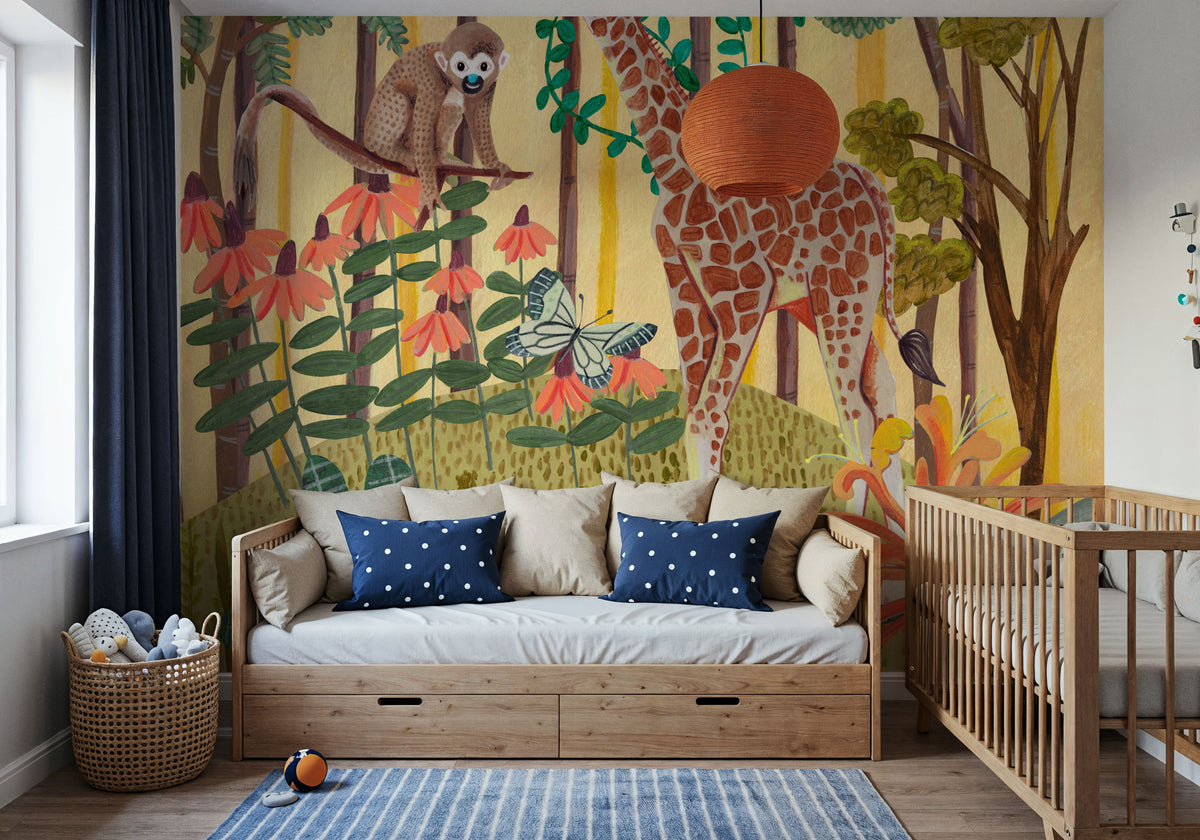 Giraffe in Nature Mural Wallpaper - room preview 04