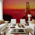 Golden Gate Twilight Mural Wallpaper - Red Tone - room preview 04