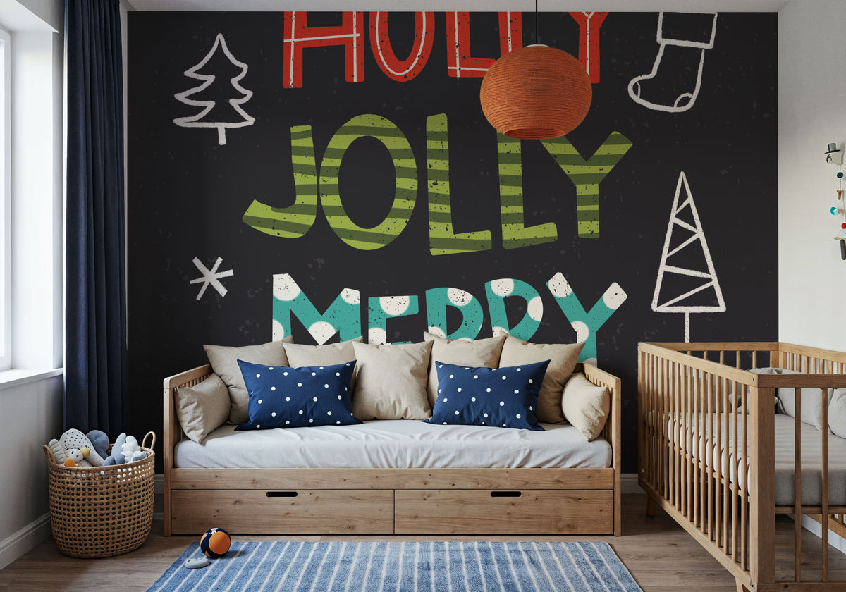 Holiday Wishes II Mural Wallpaper - room preview 04