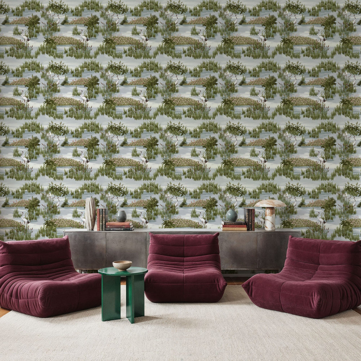 Heron Lake Mural Wallpaper - room preview 04
