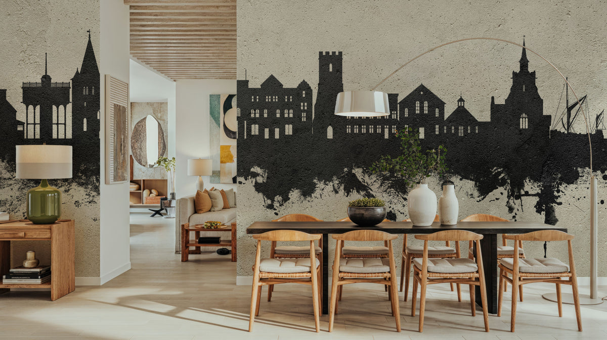 Maldon England Skyline Concrete Mural Wallpaper - room preview 04