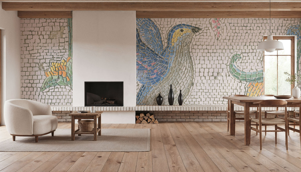 Mosaic Birds I Mural Wallpaper - room preview 04