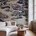 Ukiyo-e Clouds, Soft Pink Mural Wallpaper - room preview 04