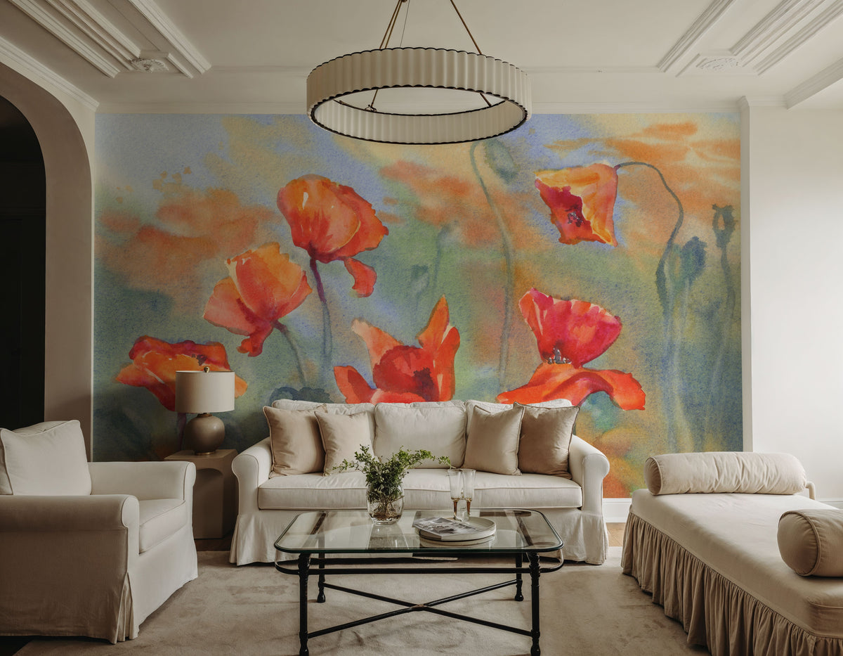 Poppy Reverie Mural Wallpaper - room preview 04