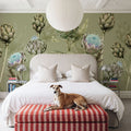 Artichoke Blooms, Pistachio Mural Wallpaper - room preview 04