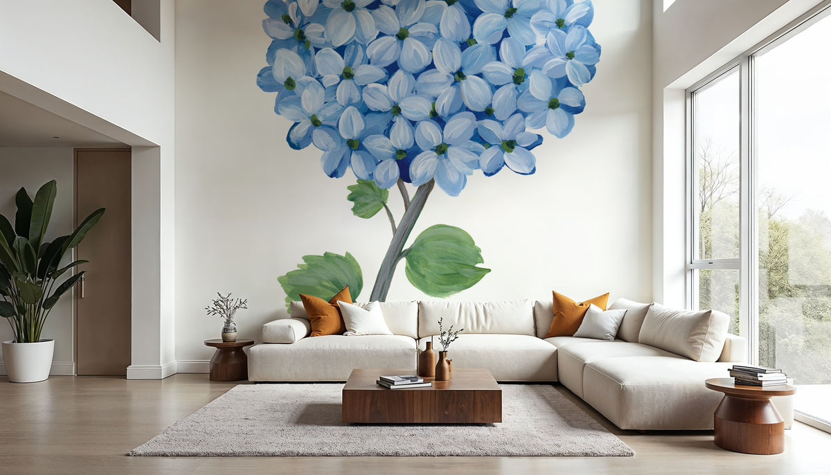 Nantucket Blue Hydrangea I Mural Wallpaper - room preview 04