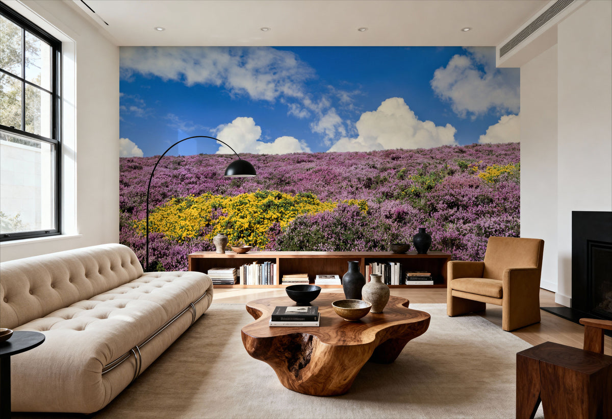 Blooming Heather Horizon Mural Wallpaper - room preview 04