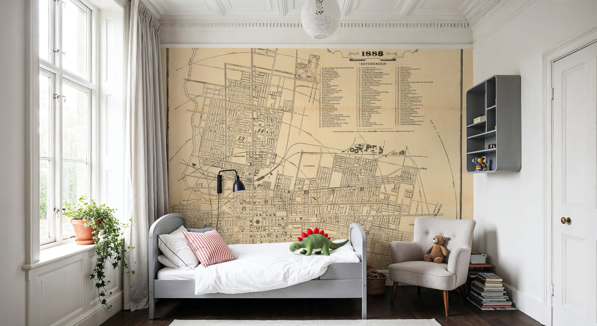 Map of the City of Columbus Ohio Mural Wallpaper - room preview 04