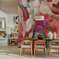 Spring Blooms in Striped Vase I Mural Wallpaper - room preview 04
