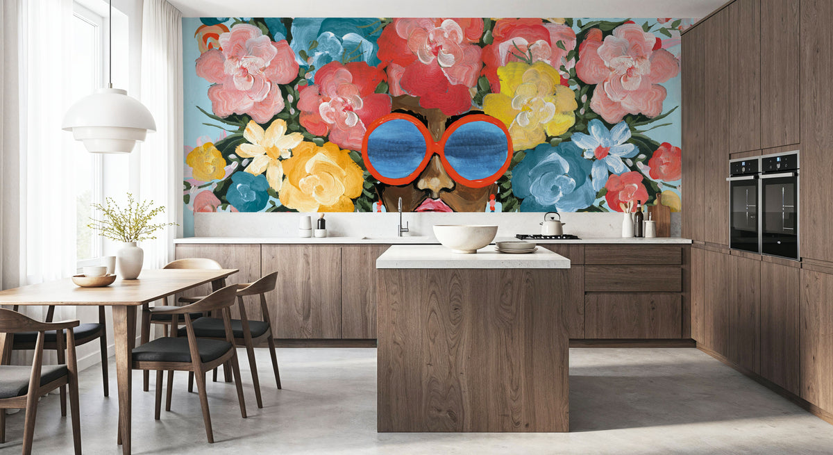 Sunning in Florals I Mural Wallpaper - room preview 04