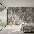 Old Sketchy Leaves Mural Wallpaper - room preview 04