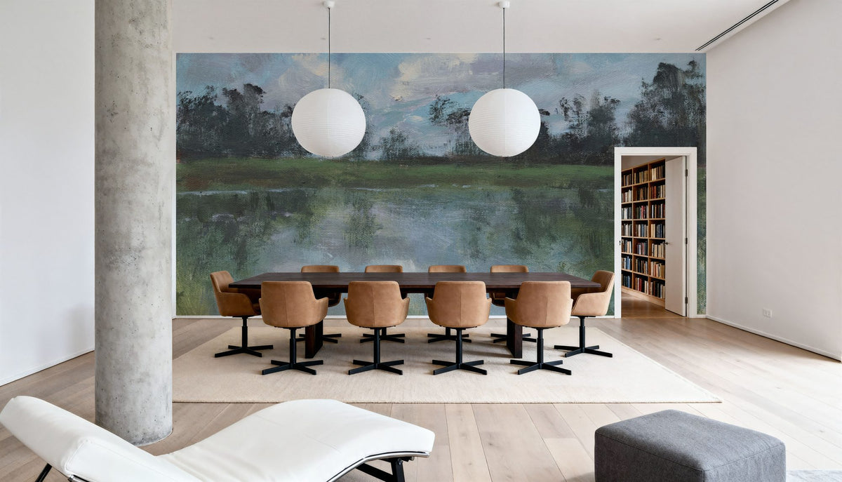 Reflections on the River Mural Wallpaper - room preview 04