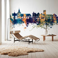 Maldon England Skyline Blue & Bronze Mural Wallpaper - room preview 04