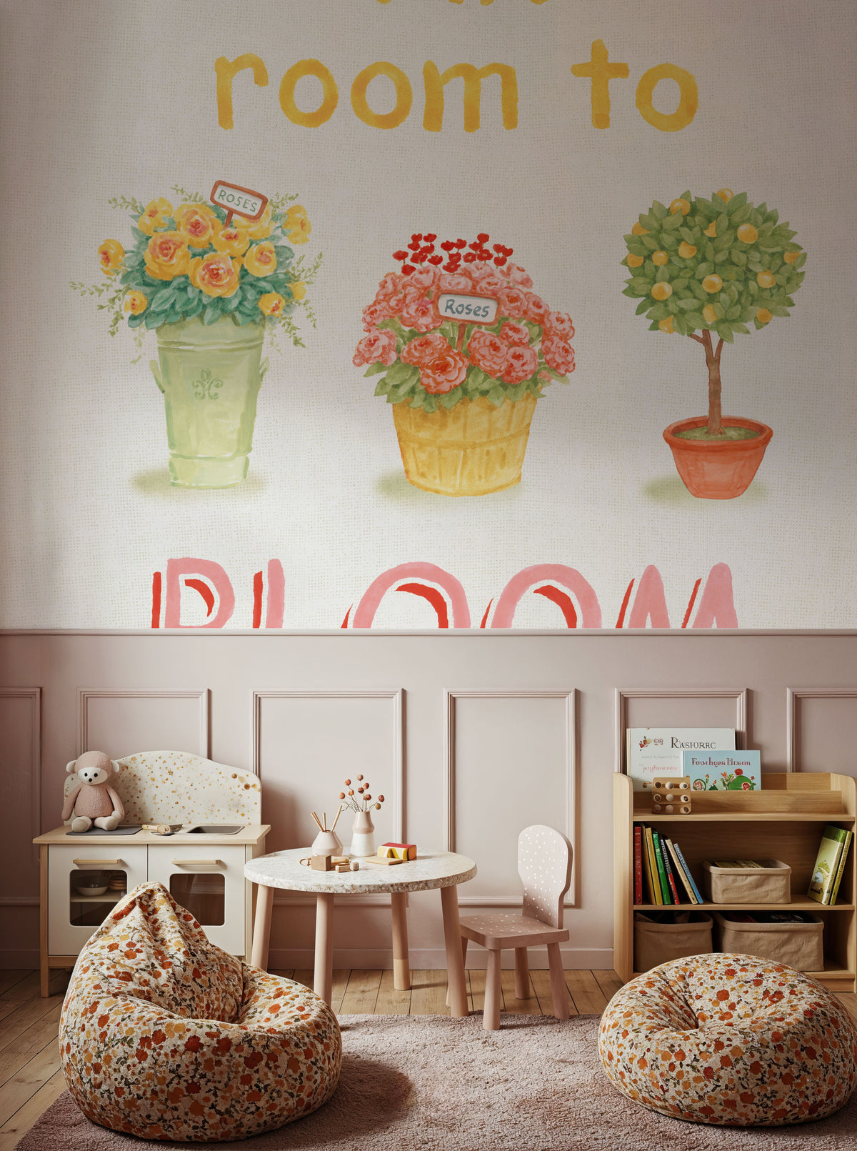 Flea Market Flowers VI Mural Wallpaper - room preview 04
