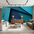 Paper Cut Mural Wallpaper - Blue Tone - room preview 04
