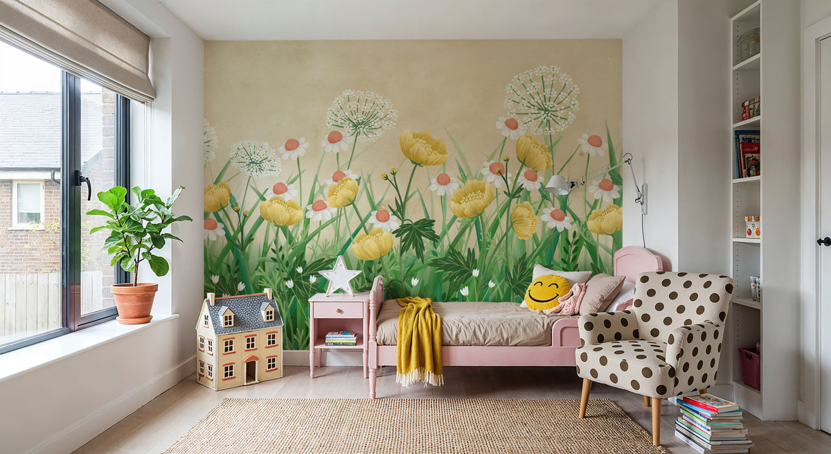 Buttercup Meadow, Sand Mural Wallpaper - room preview 04