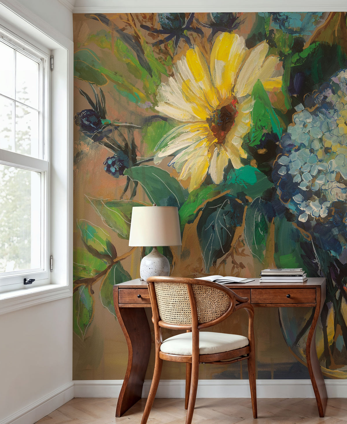 Glass Floral Mural Wallpaper - room preview 04