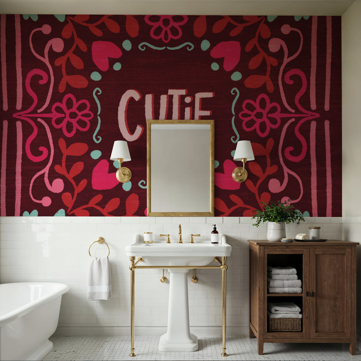 Love Sentiments Cutie Mural Wallpaper - room preview 04