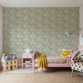 Flutterby Flowers Beige Mural Wallpaper - room preview 04
