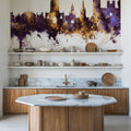 Warwick England Skyline Purple & Gold Mural Wallpaper - room preview 04