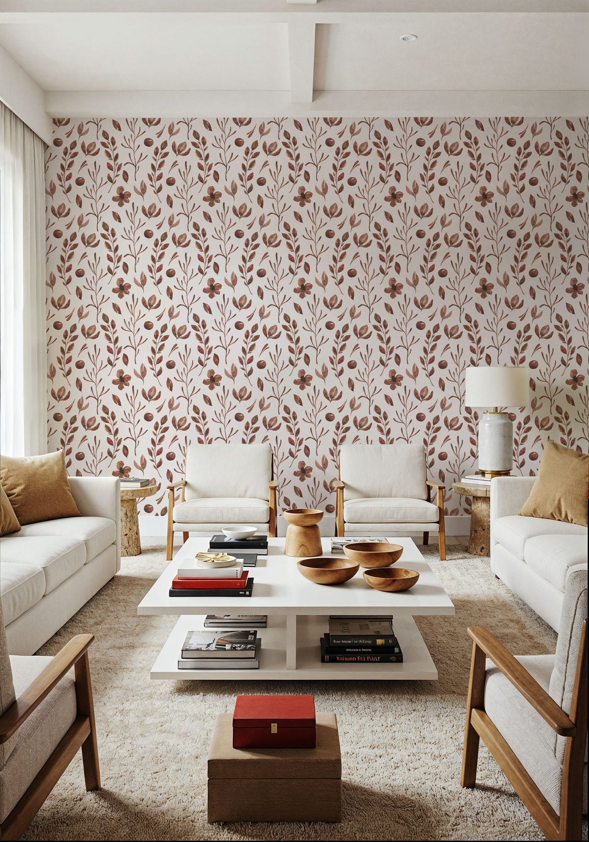 Rustic Foliage Branches Mural Wallpaper - room preview 04