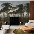 Mediterranean Pine Landscape, Vintage Mural Wallpaper - room preview 04