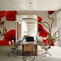 Red Poppy Mural Wallpaper - room preview 04