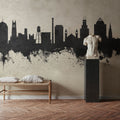 Durham North Carolina Skyline Concrete Mural Wallpaper - room preview 04