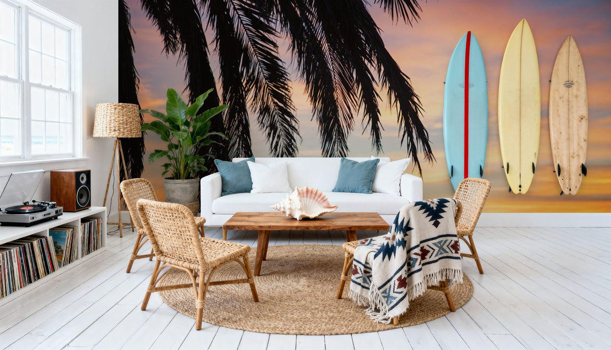 Sunset Palms I Mural Wallpaper - room preview 04