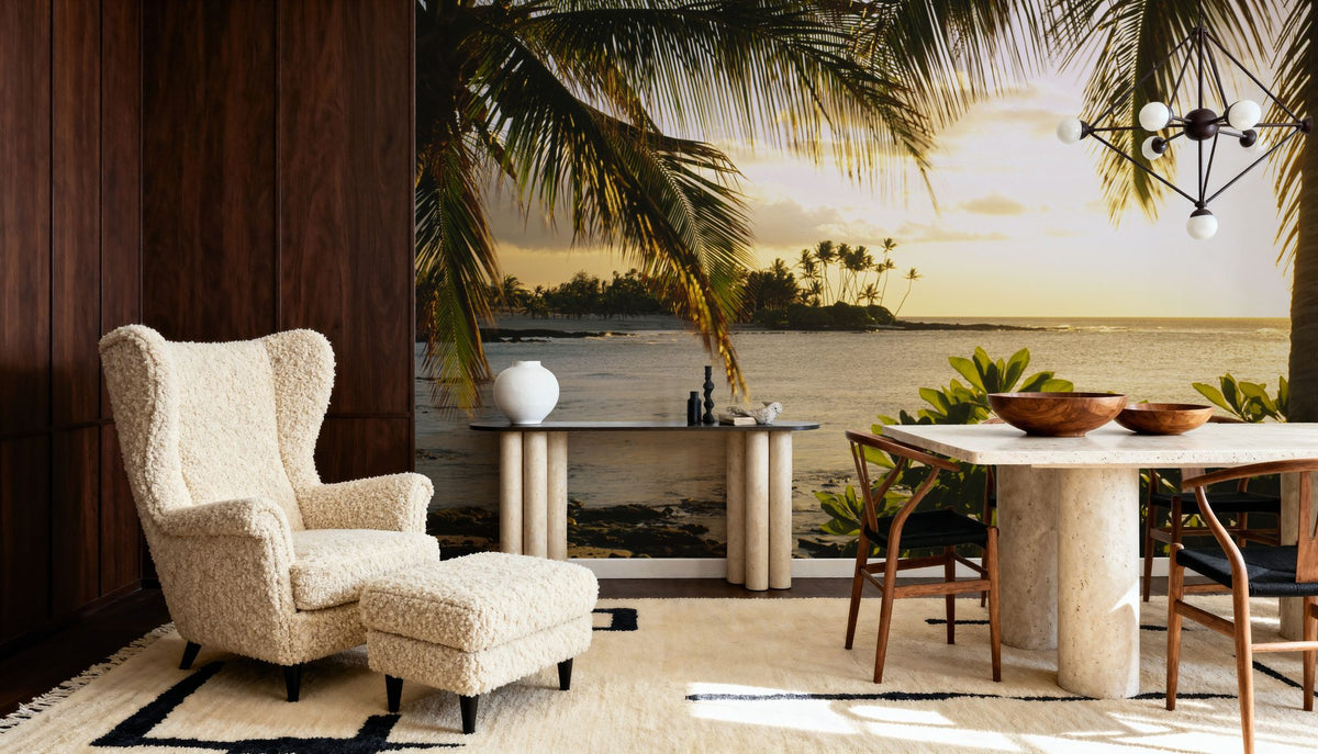 Golden Palm Cove Mural Wallpaper - room preview 04