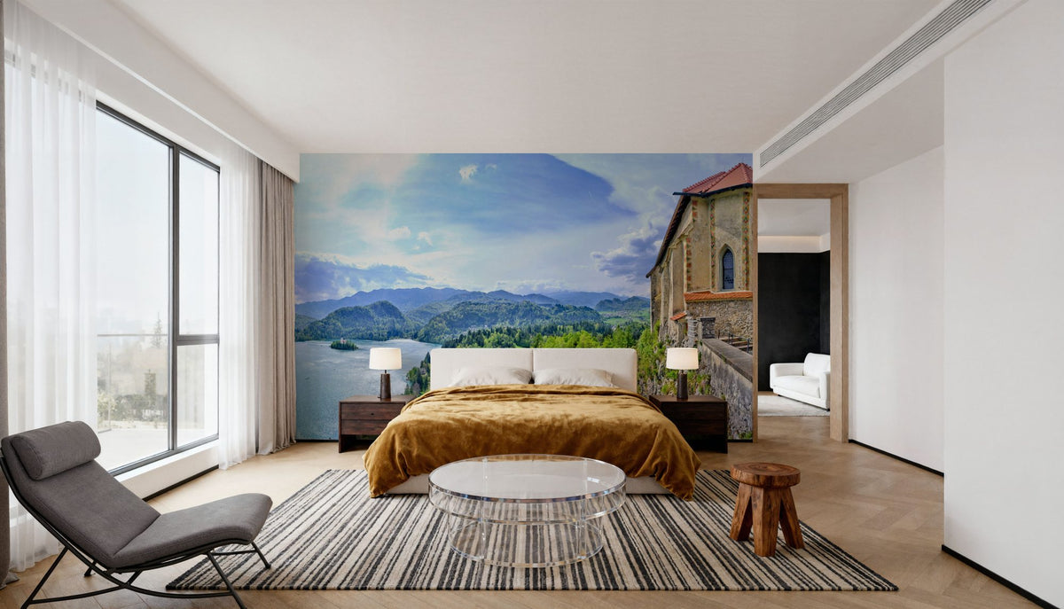 Cliffside Sanctuary Mural Wallpaper - room preview 04