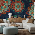 Folk Floral VIII Dark Mural Wallpaper - room preview 04
