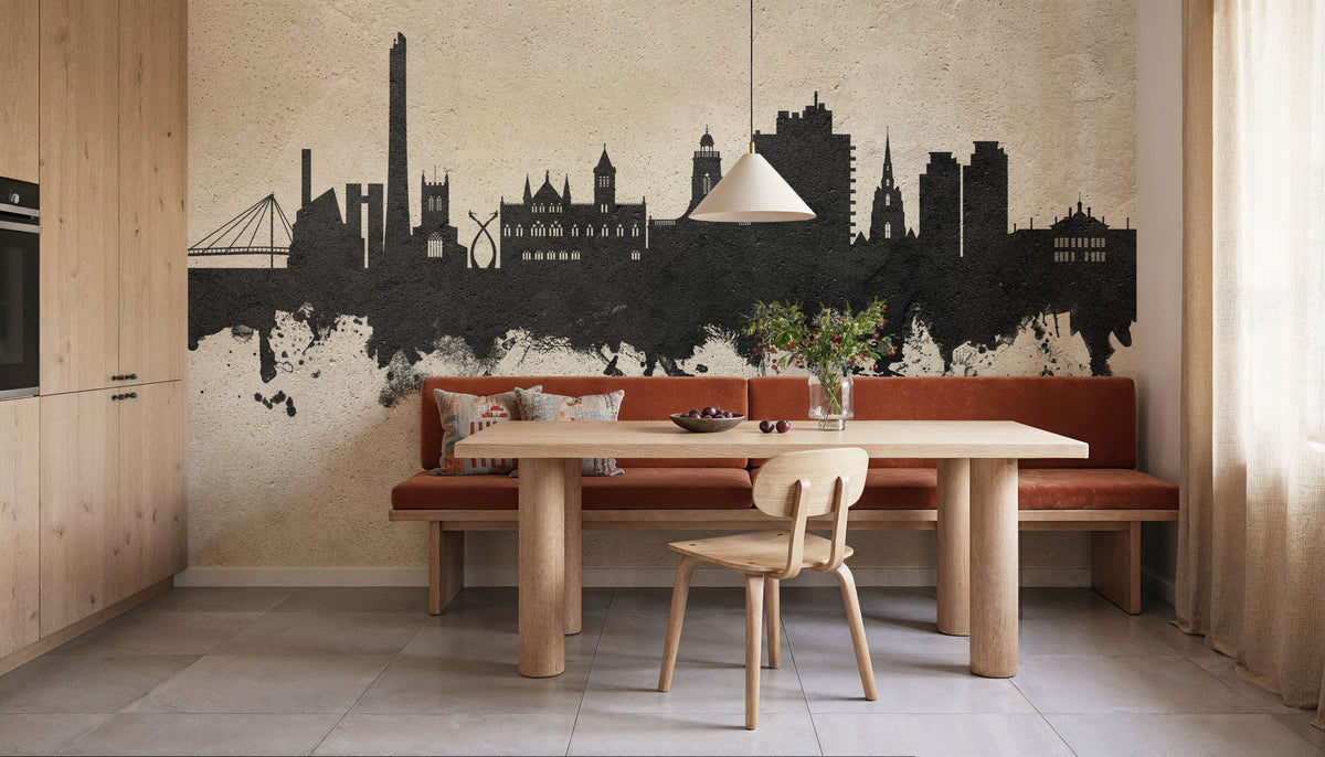 Northampton England Skyline Concrete Mural Wallpaper - room preview 04