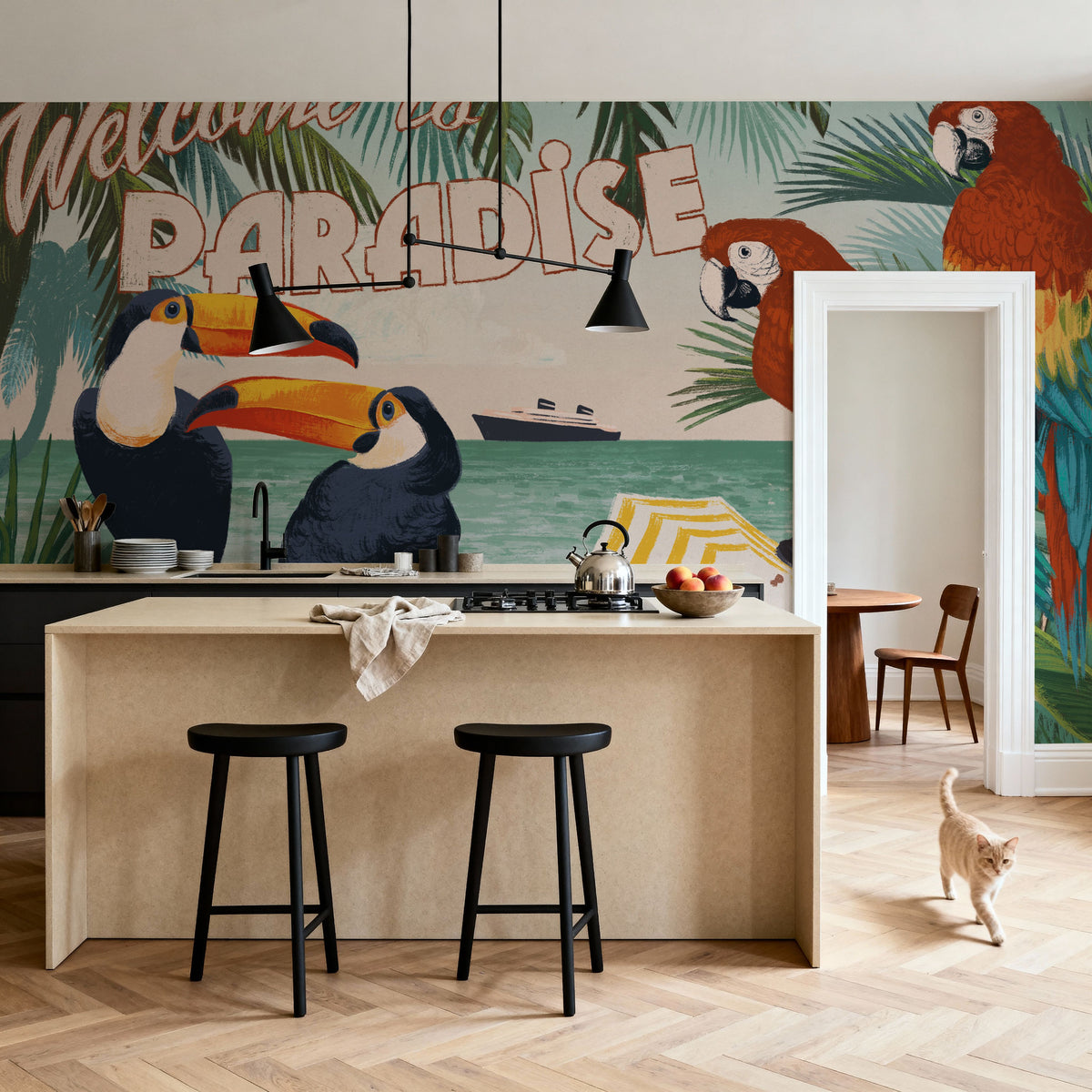 Welcome to Paradise Mural Wallpaper - room preview 04