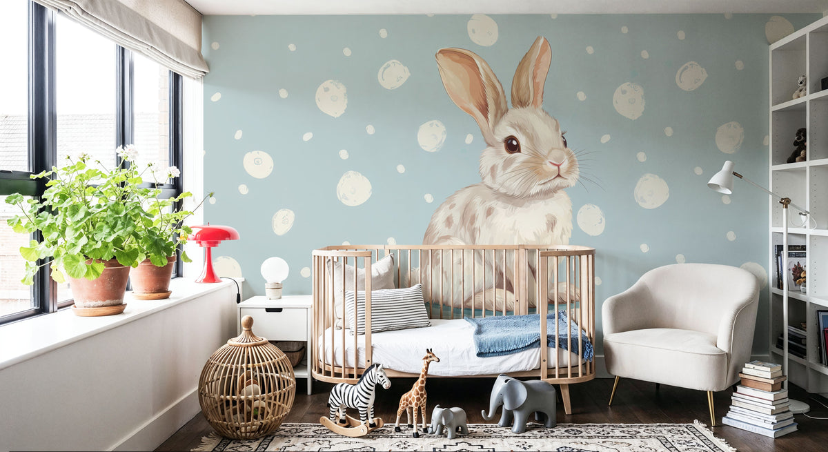 Rabbit Study Mural Wallpaper - room preview 04