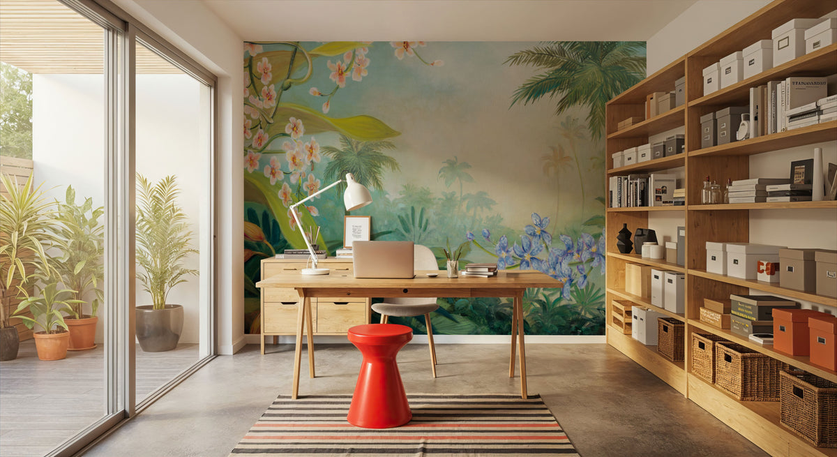 Orchid River Mural Wallpaper - room preview 04