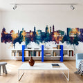 Nice France Skyline Blue & Bronze Mural Wallpaper - room preview 04