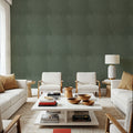 Subtle Flowers Green Mural Wallpaper - room preview 04