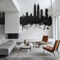 Mumbai Skyline India Bombay Black & White Mural Wallpaper - room preview 04