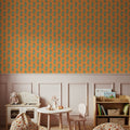 Paisley Thoughts Orange Mural Wallpaper - room preview 04