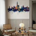 Strasbourg France Skyline Blue & Bronze Mural Wallpaper - room preview 04