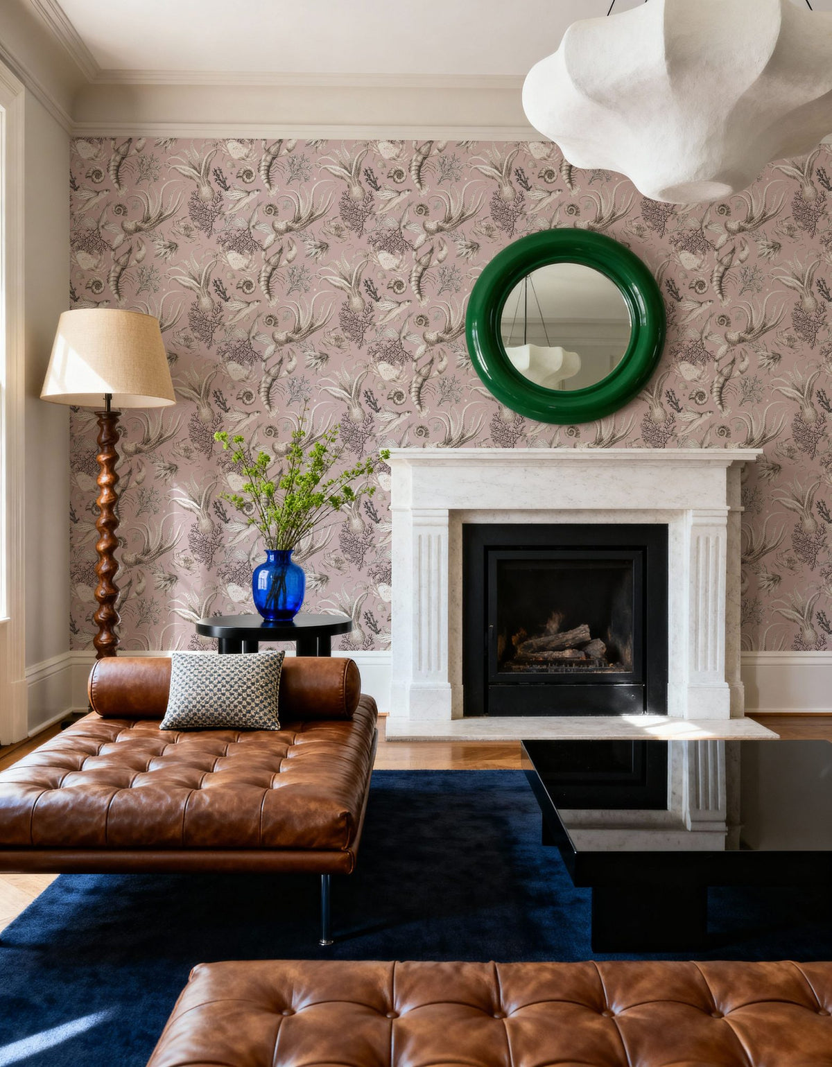 Ocean Miracles, Dusty Pink Mural Wallpaper - room preview 04
