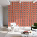 Geo Floral, Red Mural Wallpaper - room preview 04