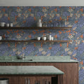 Floral Sparklers, Periwinkle Mural Wallpaper - room preview 04
