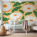 Tangerine Bloom Mural Wallpaper - room preview 04