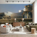 Metallic Riverfront Sculpture Mural Wallpaper - room preview 04