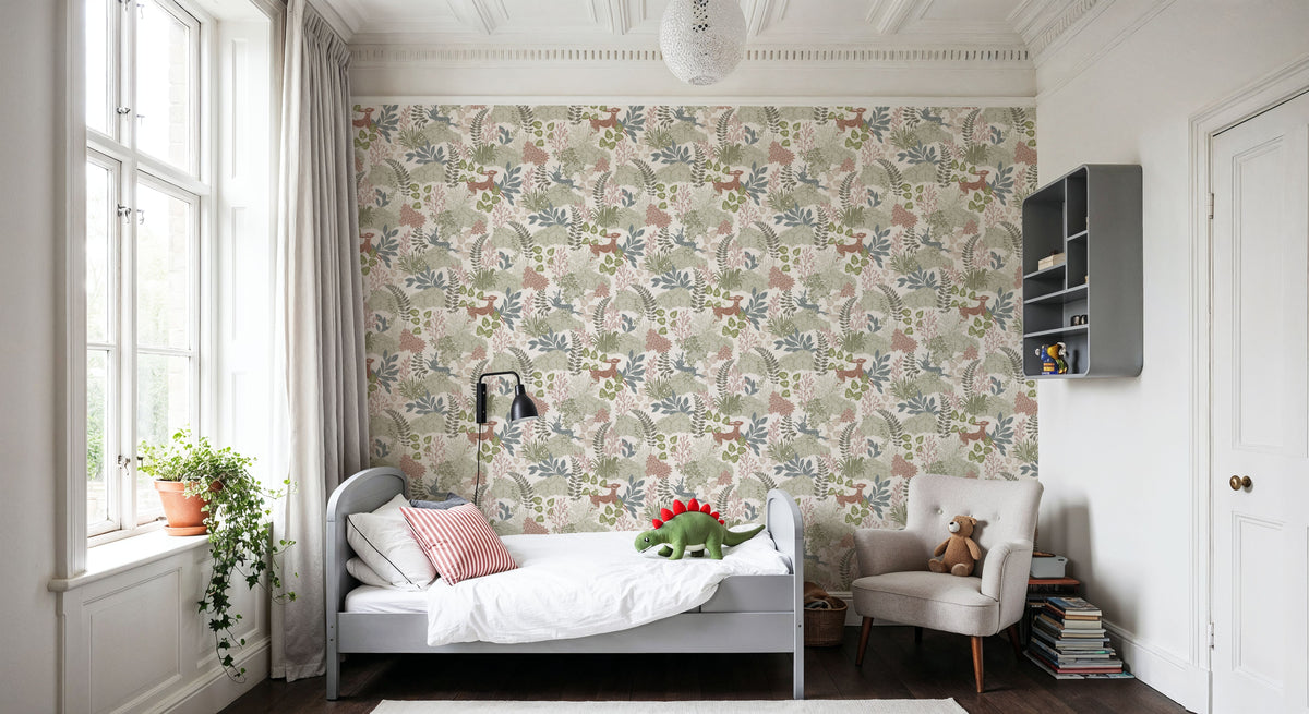 Wild and Free Pattern, Eggshell Mural Wallpaper - room preview 04