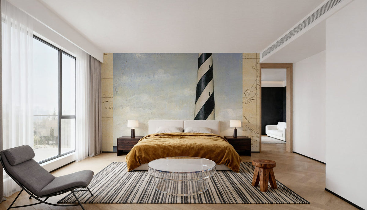 Coastal Light Map Mural Wallpaper - room preview 04
